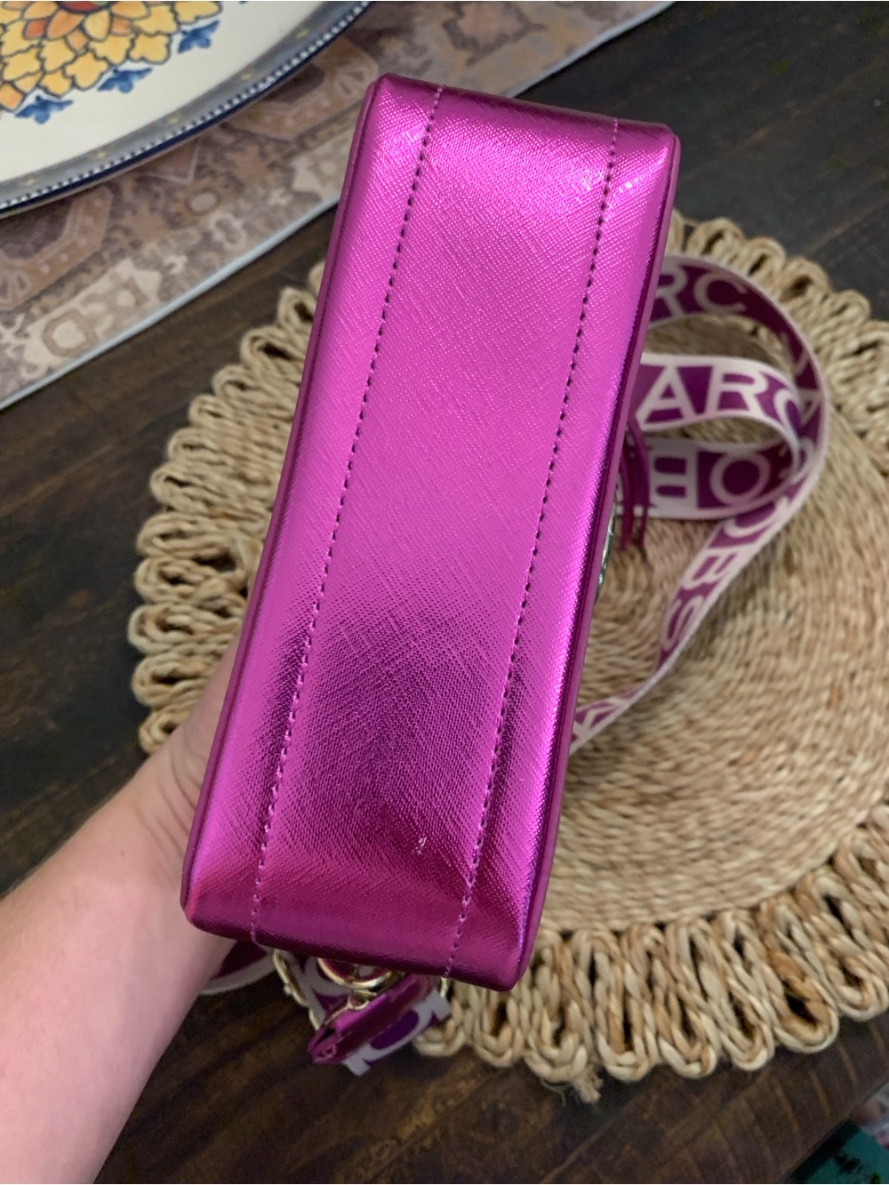 Marc Jacobs Metallic Pink Snapshot Crossbody Bag - Picture 8 of 10
